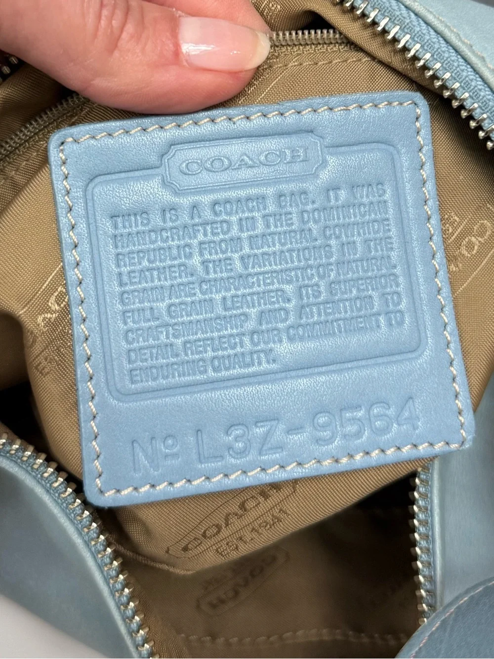 Coach Legacy Demi Hobo Shoulder Bag 9564 Blue White Vintage Y2K Leather